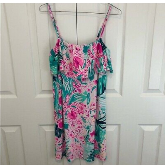 Lilly Pulitzer EUC size M Annastasha Dress in Via Flora - Picture 1 of 6